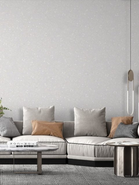 Belka B5 - Biała Tapeta z Brokatem, Nowoczesna Aranżacja Ścian